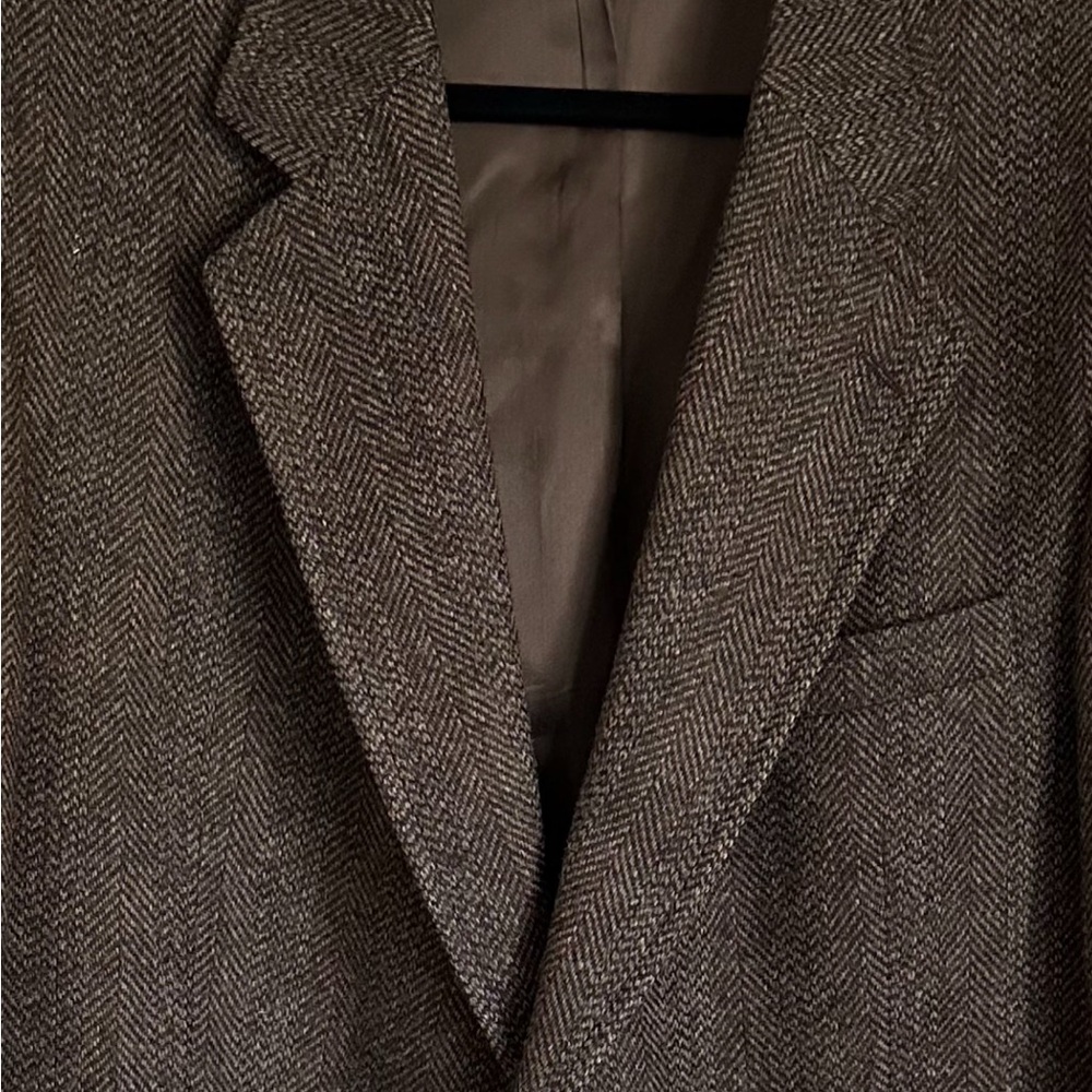 English Manor Blazer Mens 46 Herringbone Tweed Sport Coat Equestrian Heritage - Picture 3 of 13